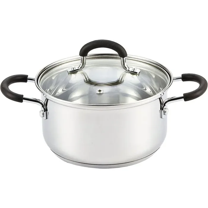 5 qt. Professional Stainless Steel Sauce Pot Casserole Saucier Induction Pot Stockpot With Lid, Stay-Cool Handles