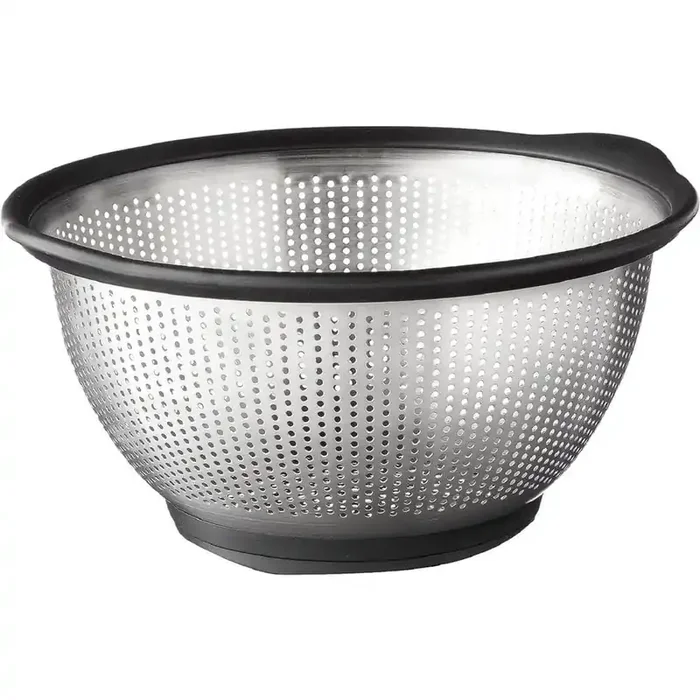 5 Qt. Stainless Steel Durable Dishwasher Safe Easy Cleanup Colander with Soft-Grip Handles for Comfort and a Secure Grip