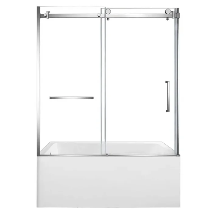 59.8 in. x 31.9 in. Acrylic Rectangular Alcove Soaking Bathtub with Left Drain in White/Polished Chrome