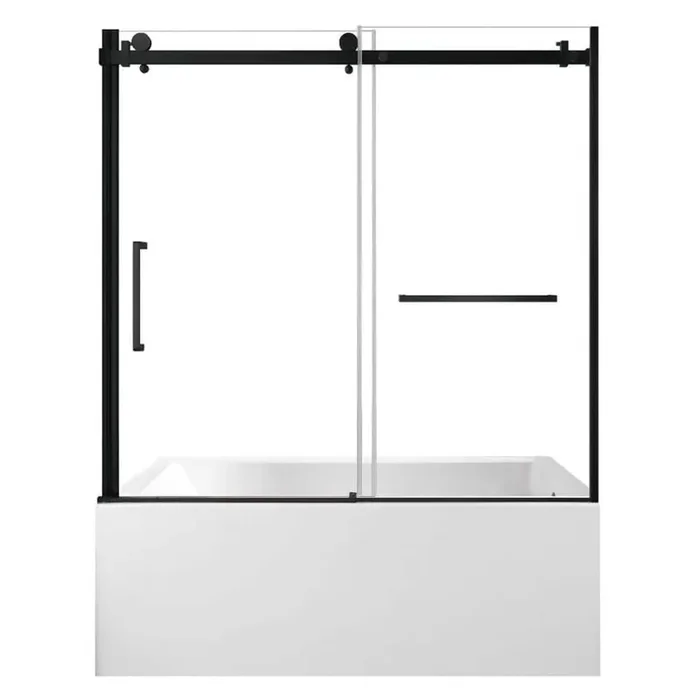 59.8 in. x 31 in. Acrylic Rectangular Alcove Soaking Bathtub with Right Drain in White/Matte Black