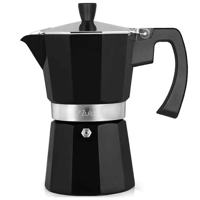 6-Cup Premium Moka Pot Stovetop Espresso Maker (Black)