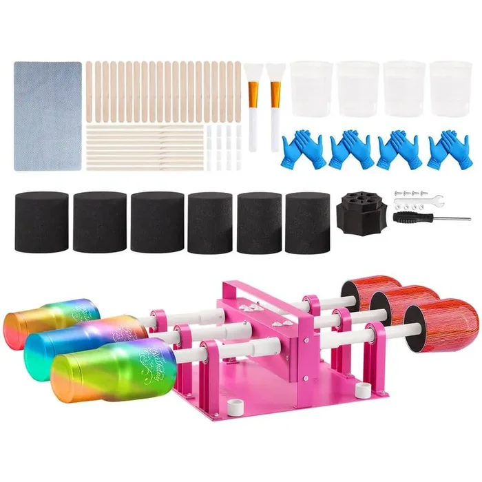 6 Cup Turner for Crafts Tumbler, Multiple Tumbler Turner DIY Glitter Epoxy Resin Tumblers, Epoxy Pen Turner Attachment