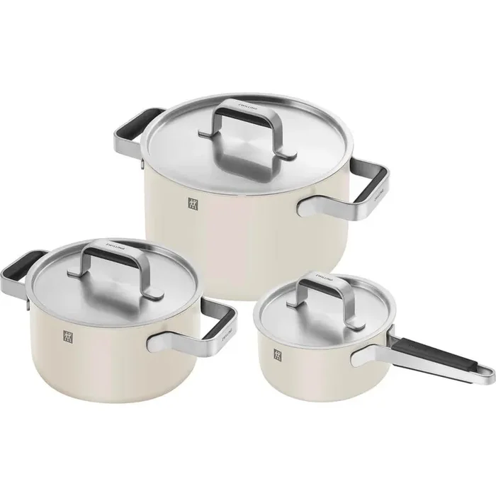 6-pc Ivory Stainless Steel Pot Set