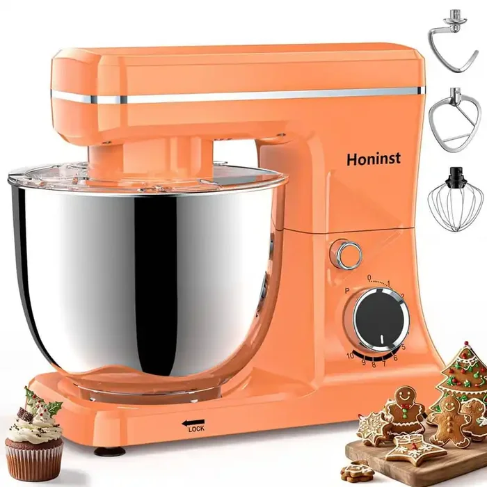 6 qt. 10-Speed in Orange Stand Mixer with 8-in-1 Splash Cover and Tilt-Head Design
