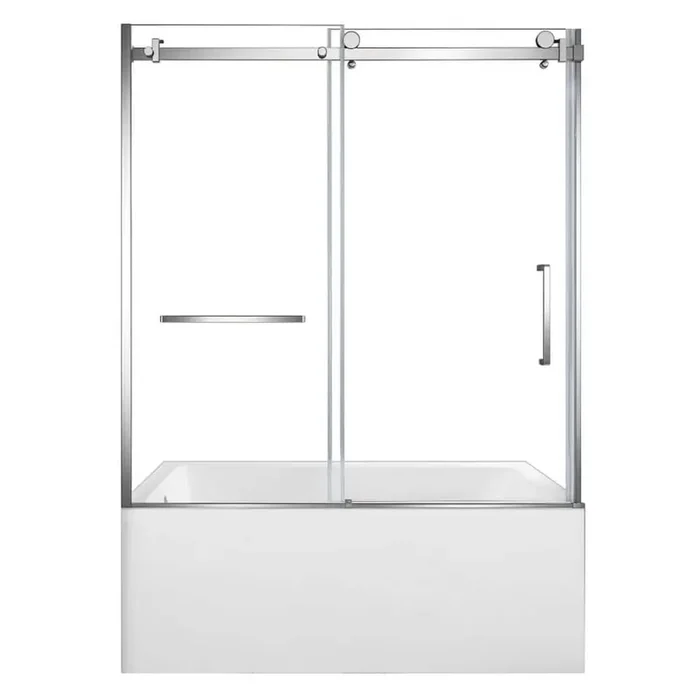 60 in. x 30.7 in. Acrylic Rectangular Alcove Soaking Bathtub with Left Drain in White/Polished Chrome