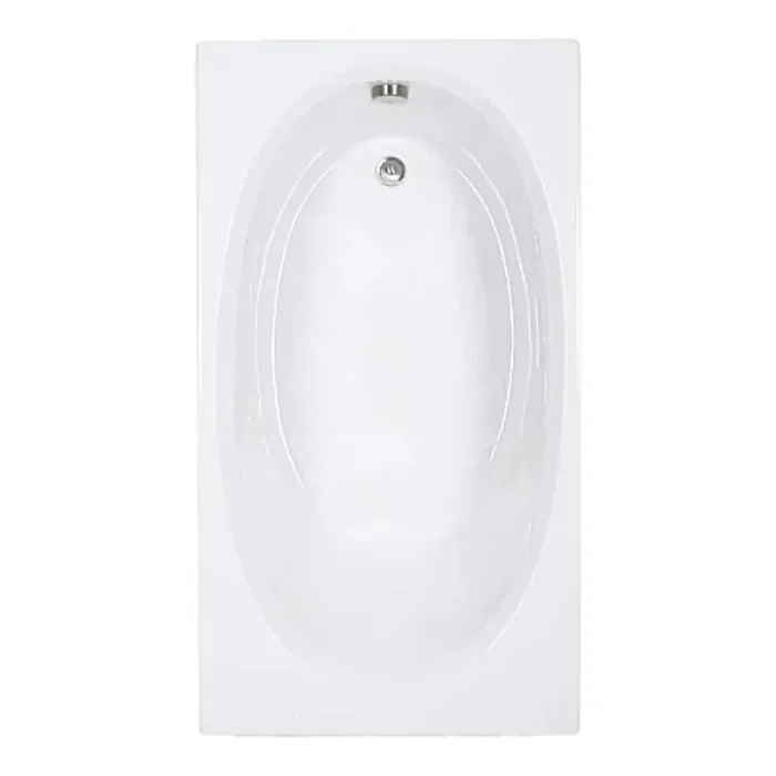 60 in. x 32 in. Acrylic Rectangular Alcove Soaking Bathtub with Reversible Drain in White