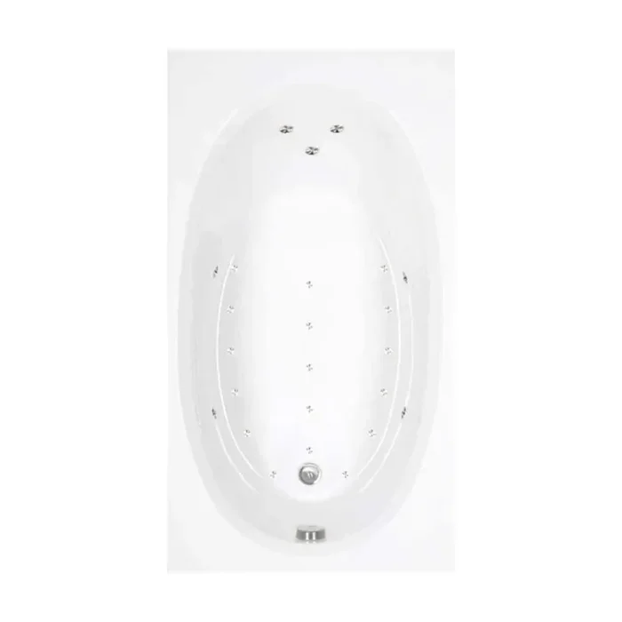 60 in. x 32 in. Acrylic Rectangular Drop-in Air Bathtub with Reversible Drain in Biscuit
