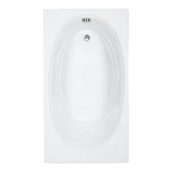 60 in. x 32 in. Acrylic Rectangular Drop-in Soaking Bathtub with Reversible Drain in White