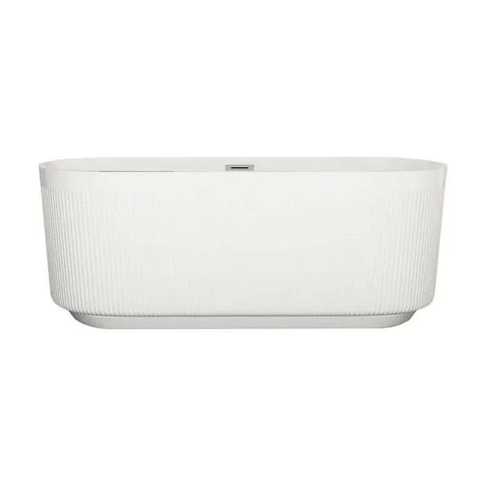 67 in. x 32 in. Acrylic Freestanding Soaking Bathtub in Gloss White