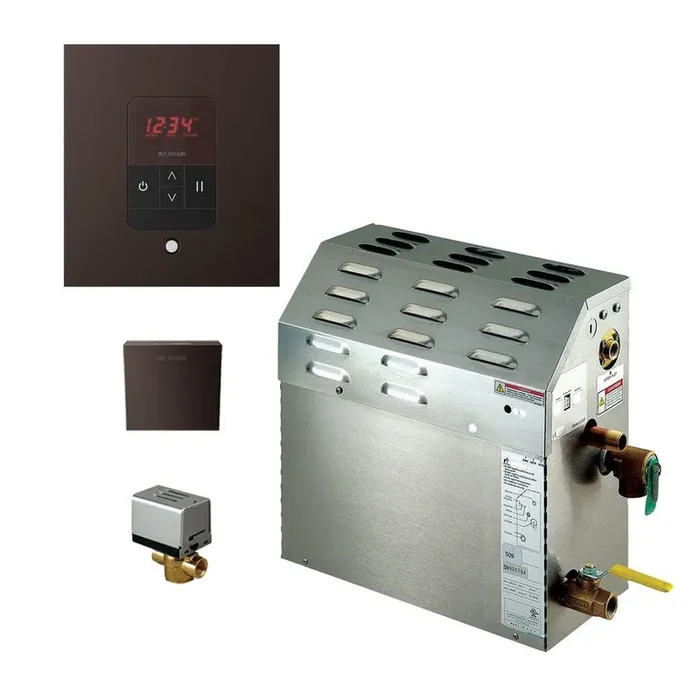 7.5kW Steam Bath Generator with iTempo AutoFlush Square Package in Oil Rubbed Bronze