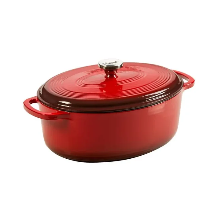 7 qt. Red Enameled Cast Iron Dutch Oven