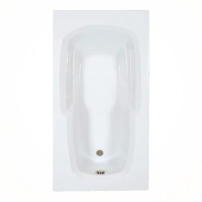 72 in. x 36 in. Acrylic Rectangular Drop-in Soaking Bathtub with Reversible Drain in White
