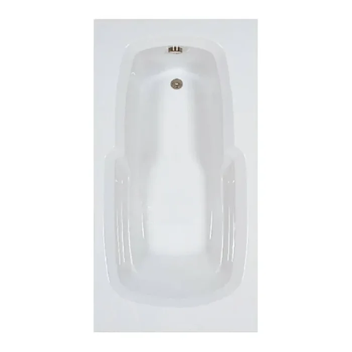 72 in. x 36 in. Acrylic Rectangular Drop-in Soaking Bathtub with Reversible Drain in White