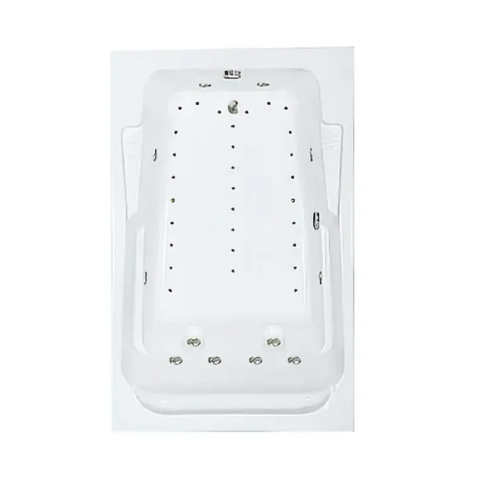 72 in. x 48 in. Acrylic Rectangular Alcove Whirlpool and Air Bathtub with Reversible Drain in White