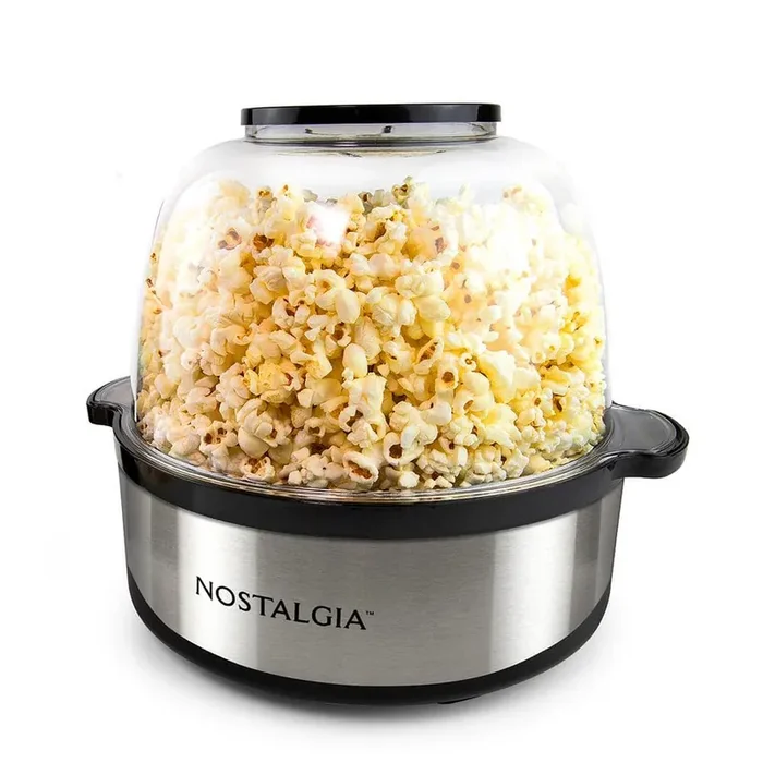 750 W 192 oz Stainless Steel Stirring Popcorn Machine – Stainless Steel