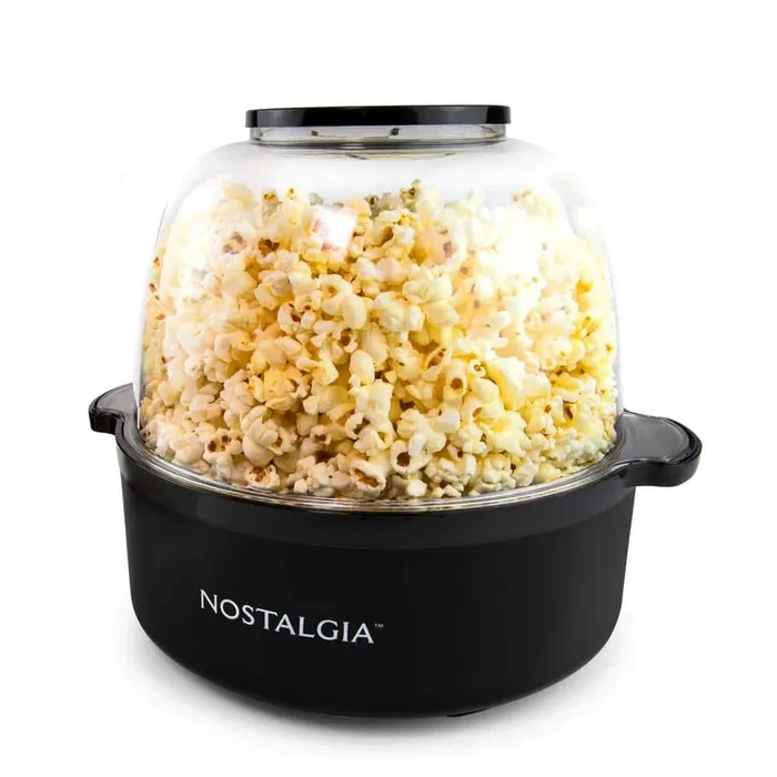 750-Watt 192 oz. Stainless Steel Stirring Popcorn Machine – Black
