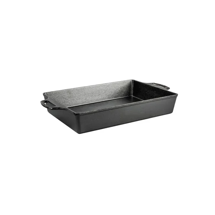 9 in. x 13 in. Cast Iron Pan in Black