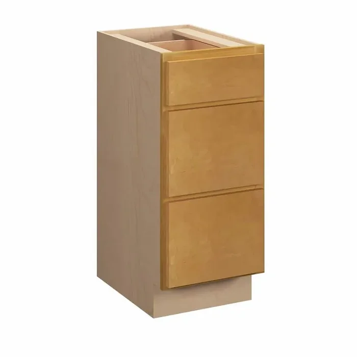 Aberdeen Recessed 12 in. W x 34.5 in. H x 21 in. D in Caramel Plywood Assembled Bath Drawer Base Cabinet