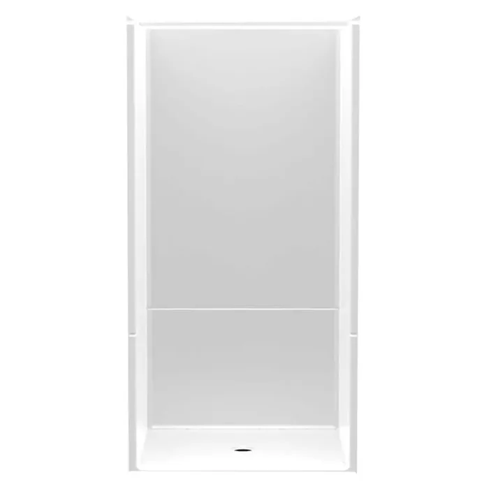 Accessible AcrylX 36 in. x 36 in. x 75 in. 2-Piece Shower Stall with Center Drain in White