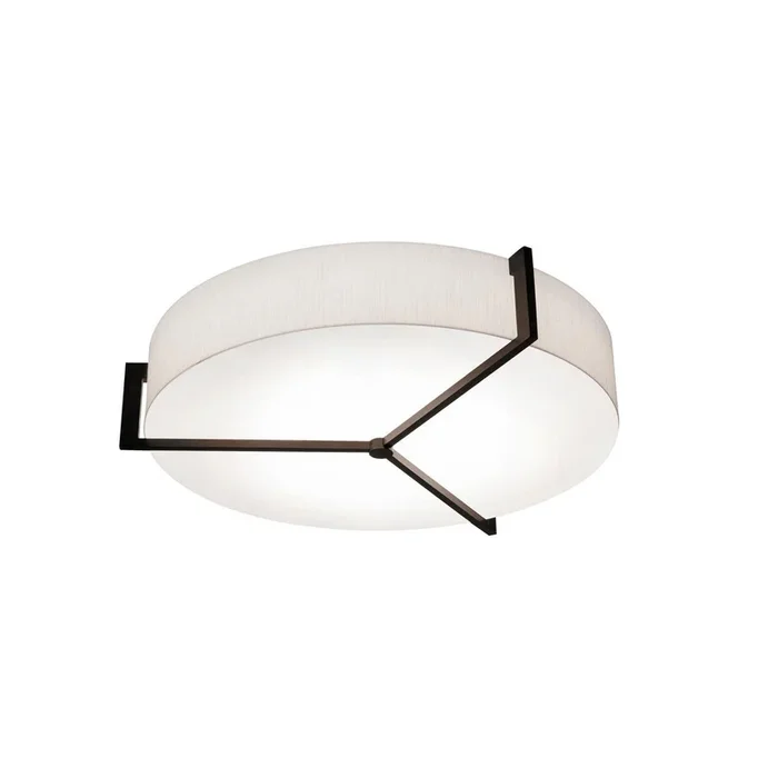 AFX Lighting – APF1932MBES-LW – Three Light Flush Mount – Apex – Linen White/Espresso