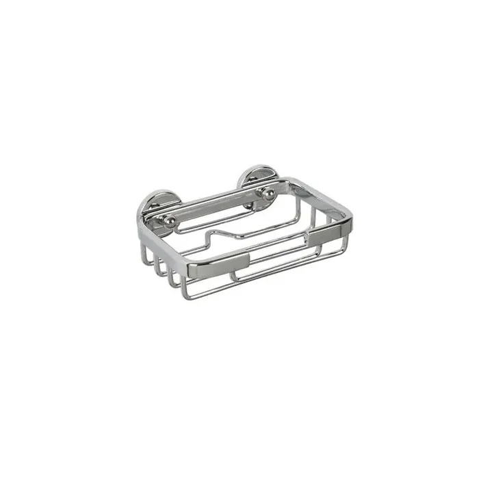 Aluminum 1.5 in. H x 5.25 in. W x 3.5 in. D Slim Soap Dish in Chrome