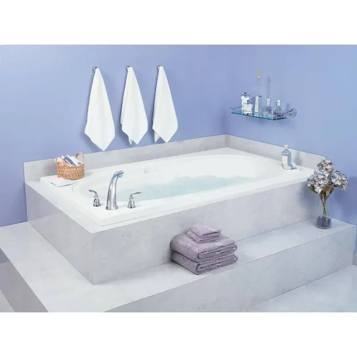 Alydar II 72 in. x 42 in. Acrylic Reversible Drain Rectangular Drop-In Soaking Bathtub in White