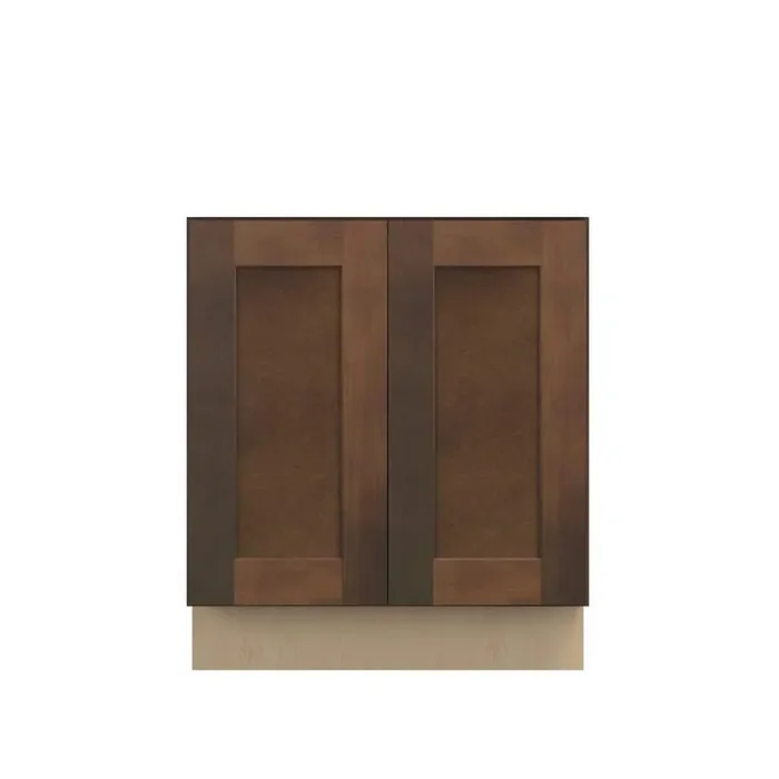 Amherst Shaker 33 in. W x 34.5 in. H x 24 in. D Assembled Plywood Full Height Door Base Cabinet in Walnut
