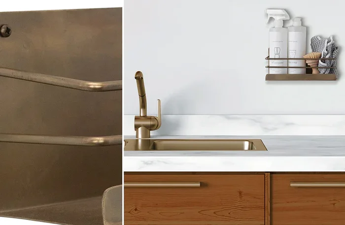 Antique Brass Finish Wall Shelf – Decor Steals