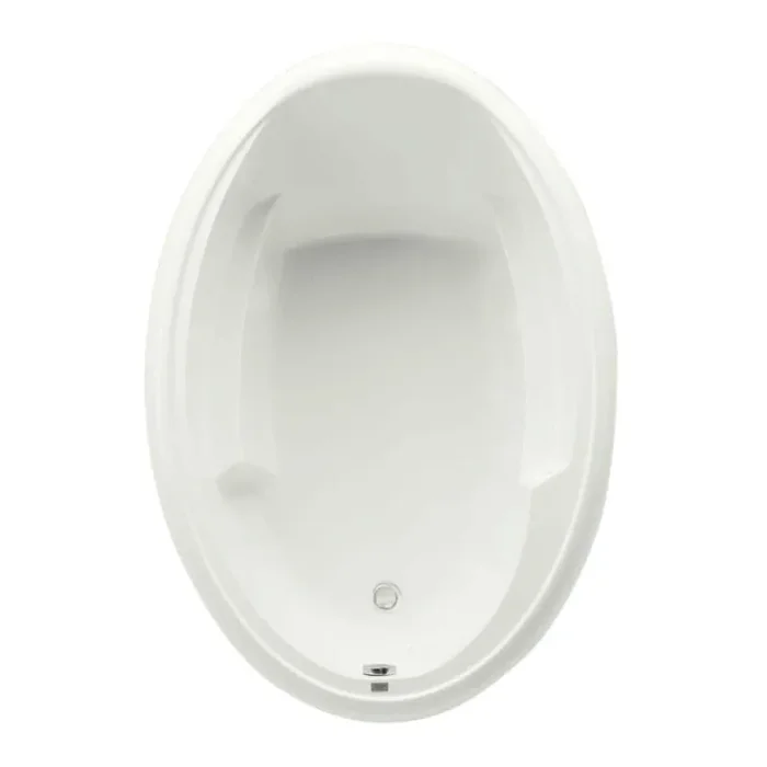 Ariel I 60 in. x 42 in. Acrylic Drop-In Soaking Reversible Drain Oval Bathtub in Biscuit