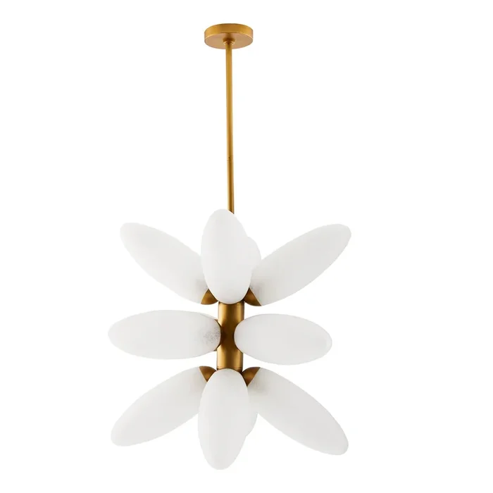 Arteriors – 89658 – 12 Light Chandelier – Starling – Brushed Brass