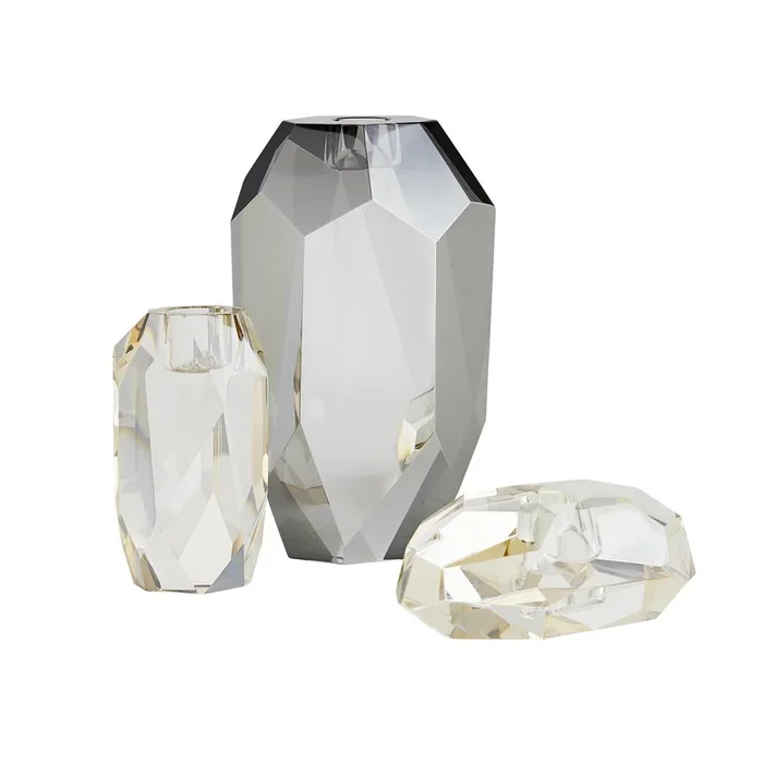 Arteriors – 9635 – Candle Holders Set of 3 – Violet – Champagne