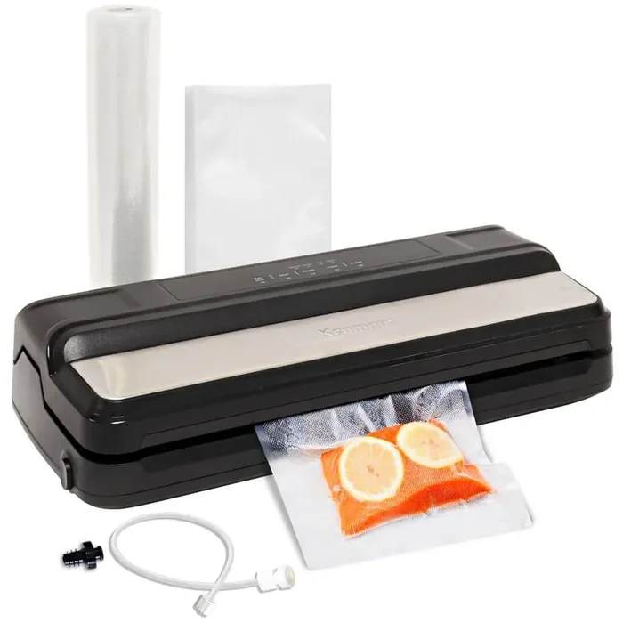 Automatic Black/Silver Food Vacuum Sealer With 7-Presets Mode, LED Indicators