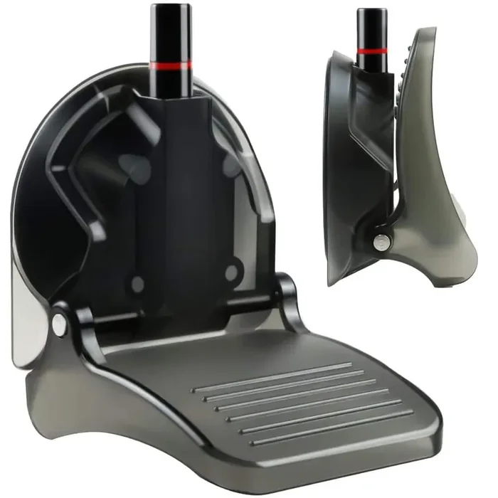 Black Shower Foot Rest with No Drilling Powerful Suction Cup, Foldable Shower Step, Anti-Slip Shower Pedal