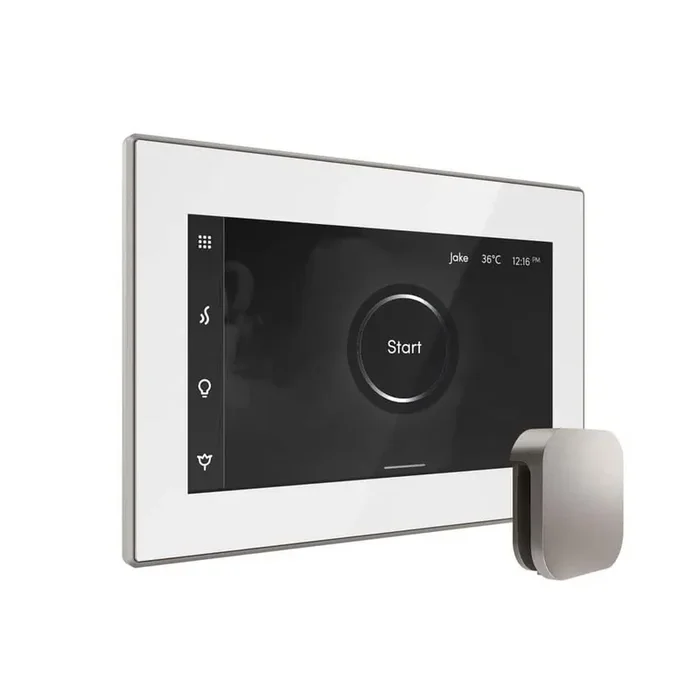 Bliss Steam Shower Control Package with iSteamX Control and Linear Steamhead in White Brushed Nickel