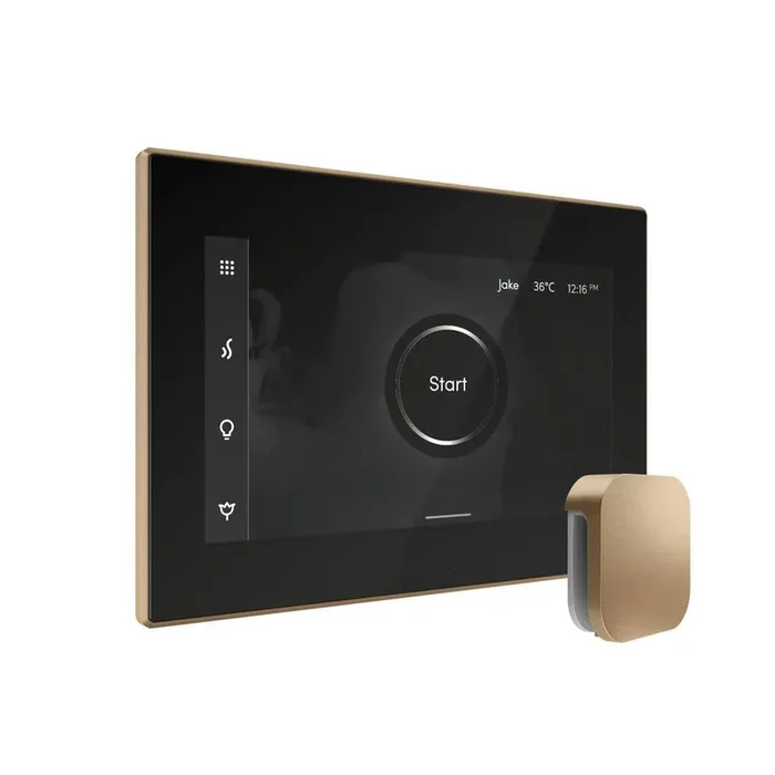 Bliss Steam Shower Control Package with iSteamX Control and Steamhead in Black Brushed Bronze
