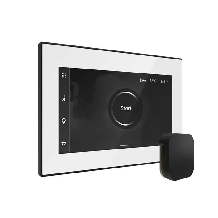 Bliss Steam Shower Control Package with iSteamX Control and Steamhead in White Matte Black