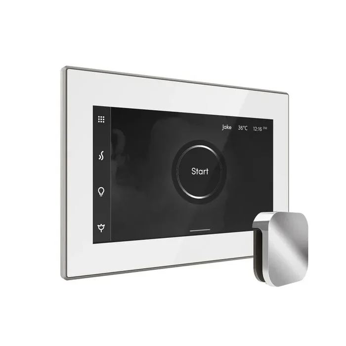 Bliss Steam Shower Control Package with iSteamX Control and Steamhead in White Polished Chrome