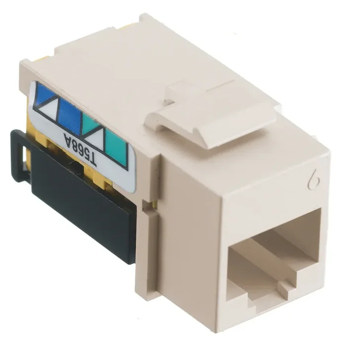 Bryant NetSelect Jack CAT6 8 Position Universal A/B Light Almond (NSJ6LA)