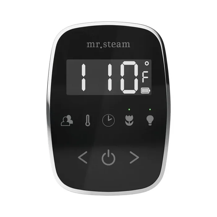 ButlerFlex Max Steam Shower Control Package with TempoFlex Control and Linear Steamhead in Black Polished Chrome