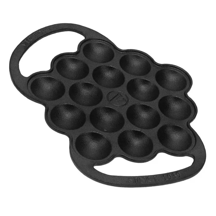 Cast Iron Poffertjes Dutch Pancake Pan with Loop Handles, 11 in.