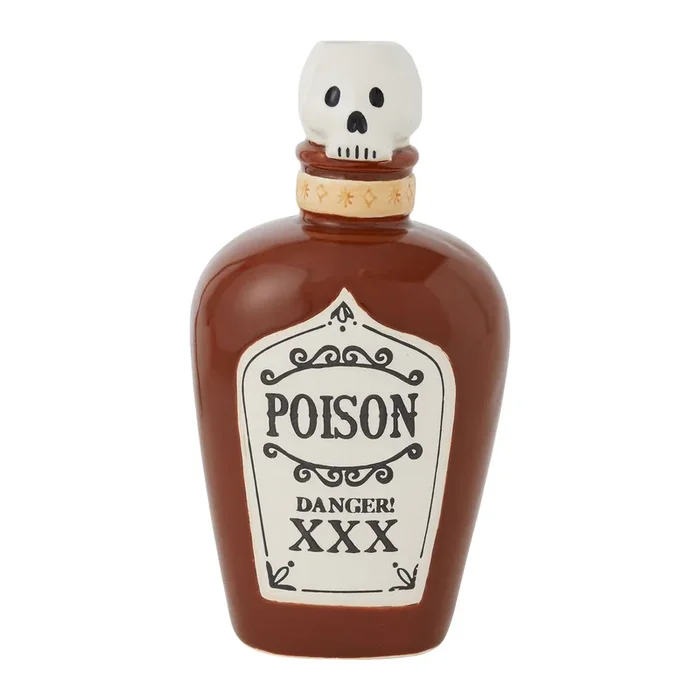 Ceramic Poison Potion Bottle Halloween Candle Holder Decor