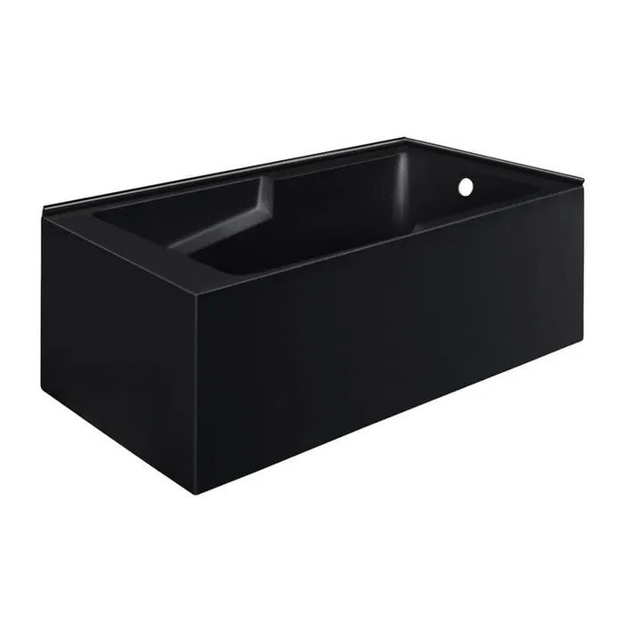 Claire 60 in x 32 in Soaking Alcove Corner Apron Bathtub with Right Drain in Matte Black