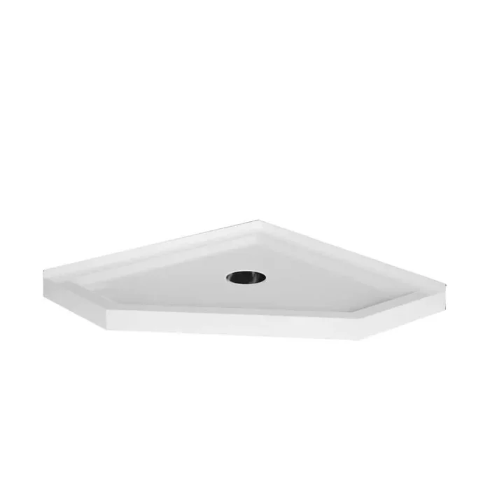 Corner Shower Pan Base with Center Drain 36 in. L x 36 in. W