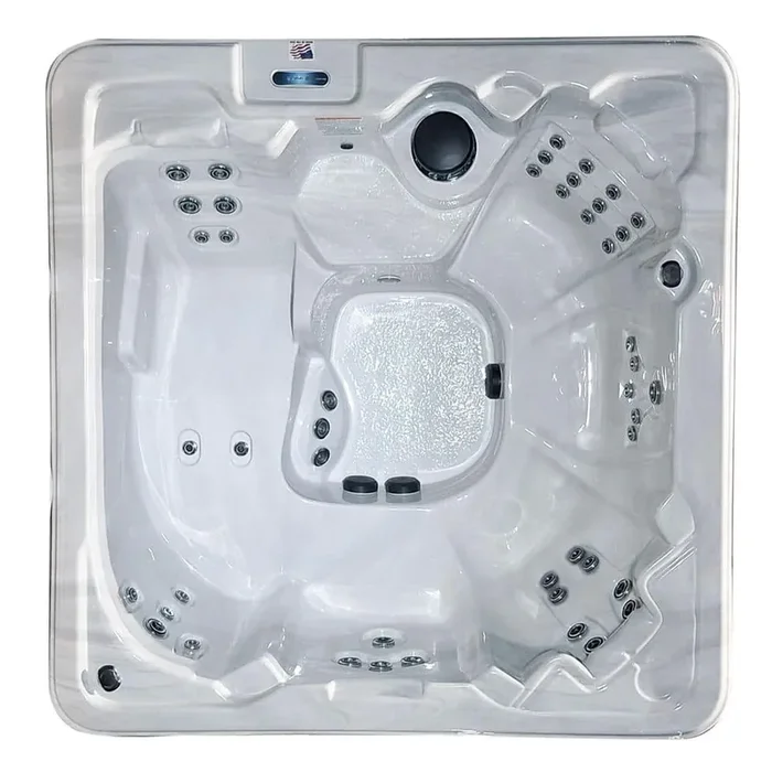 Corsica 7-Person Lounger 50-Jet 240-Volt Standard Hot Tub with Ozonator LED Light, WOW Sound System and Hardcover