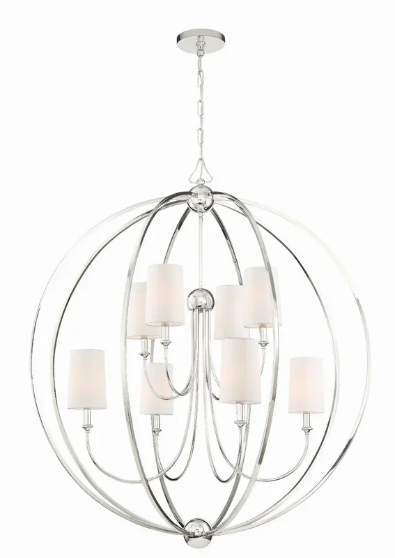 Crystorama – 2246-PN – Eight Light Chandelier – Sylvan – Polished Nickel – 2246PN