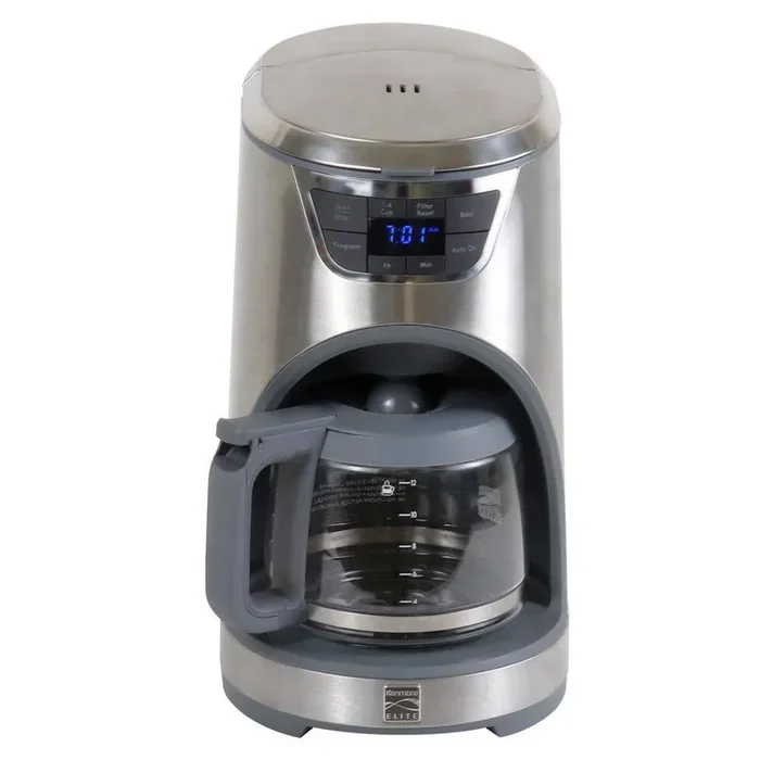 Elite 12-Cup Silver Drip Coffee maker With Aroma Control, Reusable Filter