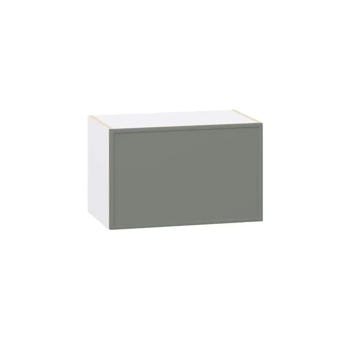 Fairview Moss Green Slim Shaker Assembled Wall Bridge Kitchen Cabinet with Lift Up (24 in. W x 15 in. H x 14 in. D)