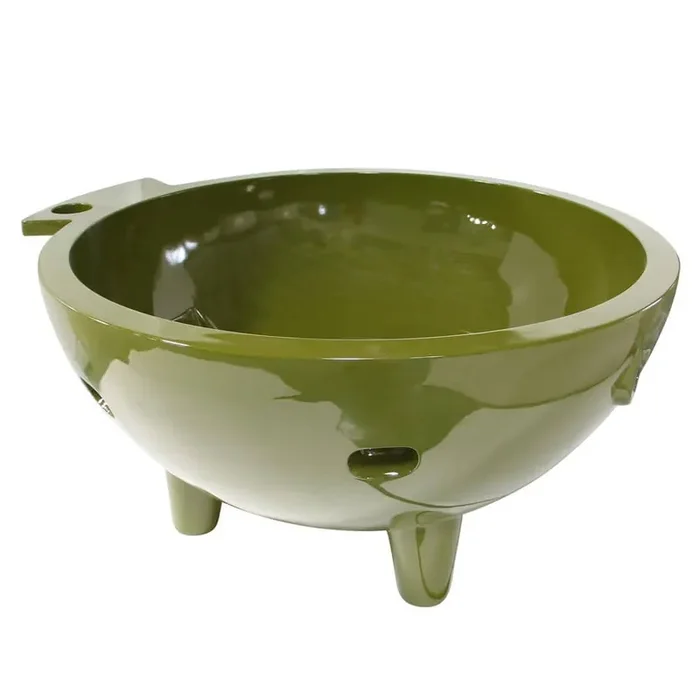 FireHotTub-OG 4-Persons 63 in. Acrylic Flatbottom Bathtub in Olive Green
