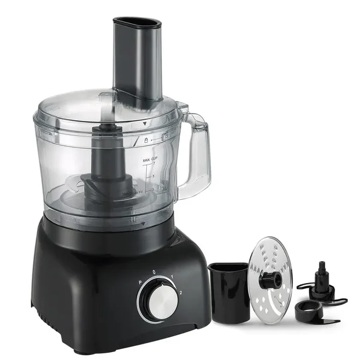 Food Processor 7-Cup 2-Speed Black Food Processor for Chopping, Mixing, Kneading Dough, 350W Stainless Steel Blade