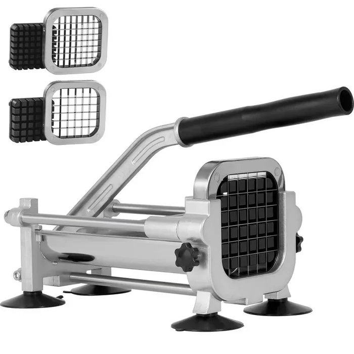 French Fry Cutter, Manual Potato Slicer with 1/2 in. and 3/8 in. Stainless Steel Blades, Vegetable Chopper